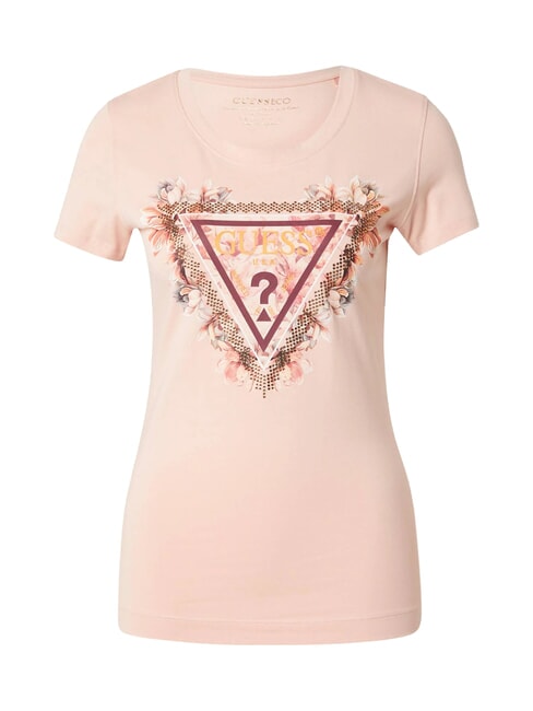 TRIANGLE FLOWERS Stretch T-shirt with print pale sand - T-shirt