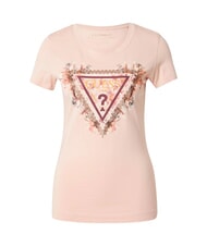 GUESS TRIANGLE FLOWERS Stretch T-shirt with print pale sand - T-shirt - 3