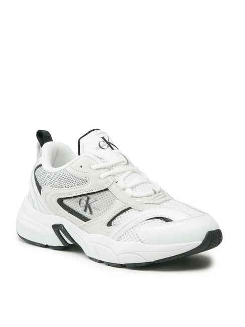 RETRO TENNIS Mesh and suede leather sneakers white - Women&rsquo;s shoes