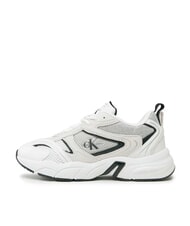 CALVIN KLEIN RETRO TENNIS Mesh and suede leather sneakers white - Women&rsquo;s shoes - 4