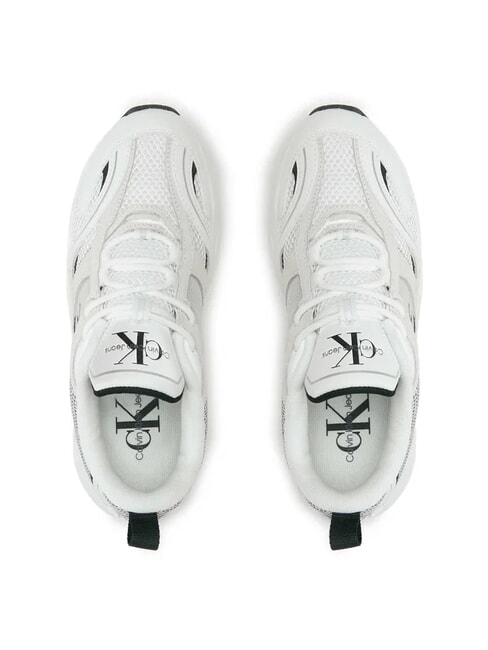 RETRO TENNIS Mesh and suede leather sneakers white - Women&rsquo;s shoes