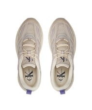 CALVIN KLEIN RETRO TENNIS Mesh and suede leather sneakers beige - Women&rsquo;s shoes - 5