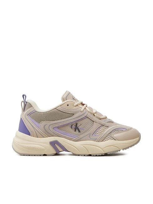 RETRO TENNIS Mesh and suede leather sneakers beige - Women&rsquo;s shoes
