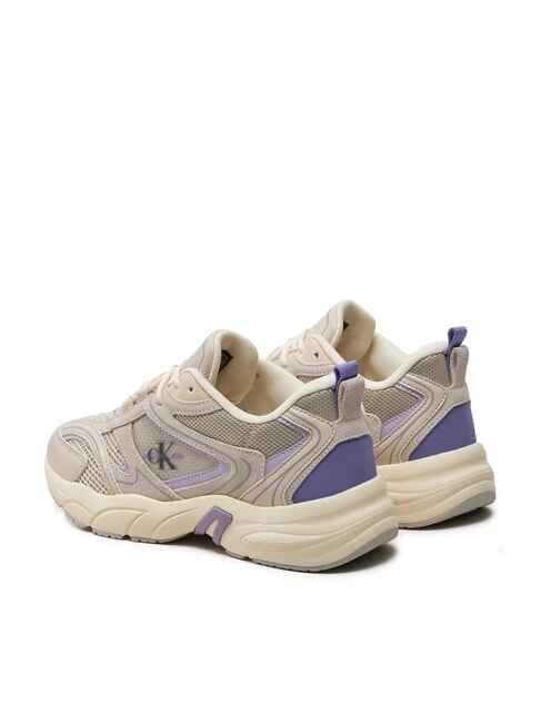 RETRO TENNIS Mesh and suede leather sneakers beige - Women&rsquo;s shoes