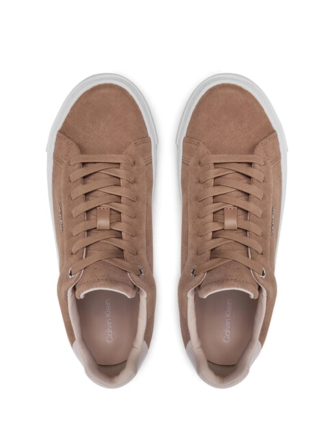 FLATFORM CUP LACE UP Suede leather sneakers brown - Women&rsquo;s shoes
