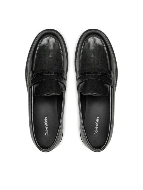 LOAFER BAR SAFF Leather loafers with saffiano insert black - Women&rsquo;s shoes