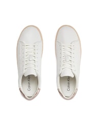 CALVIN KLEIN CUPSOLE LACE UP PEARL Leather sneakers white - Women&rsquo;s shoes - 6