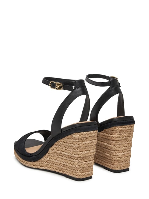 TH MONOGRAM High leather wedge sandals black - Women&rsquo;s shoes