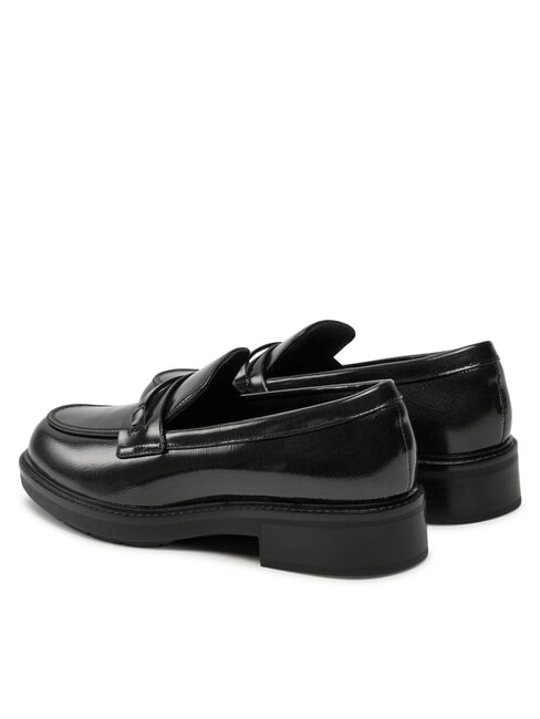 LOAFER BAR SAFF Leather loafers with saffiano insert black - Women&rsquo;s shoes