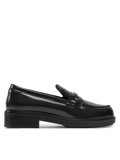 LOAFER BAR SAFF Leather loafers with saffiano insert black - Women&rsquo;s shoes