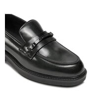 CALVIN KLEIN LOAFER BAR SAFF Leather loafers with saffiano insert black - Women&rsquo;s shoes - 4
