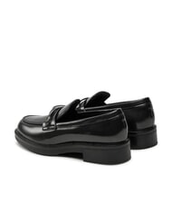 CALVIN KLEIN LOAFER BAR SAFF Leather loafers with saffiano insert black - Women&rsquo;s shoes - 5