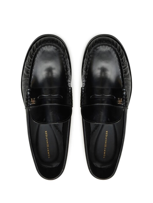 TH MONOGRAM Shiny leather loafers black - Women&rsquo;s shoes