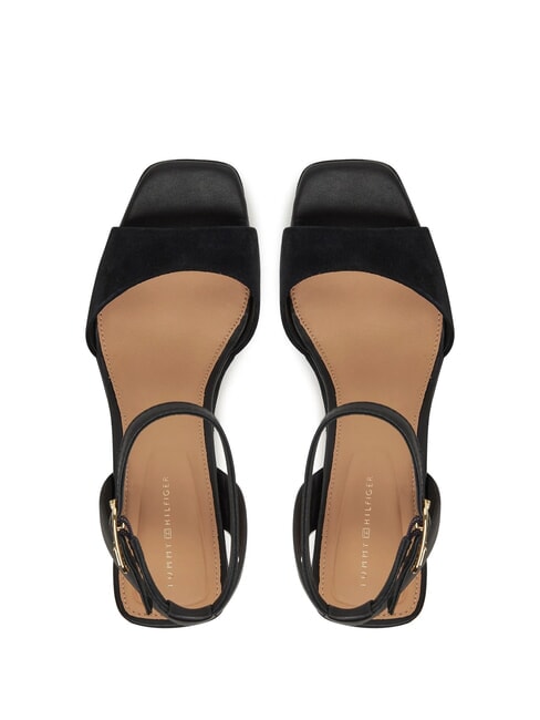 TH MONOGRAM High leather wedge sandals black - Women&rsquo;s shoes