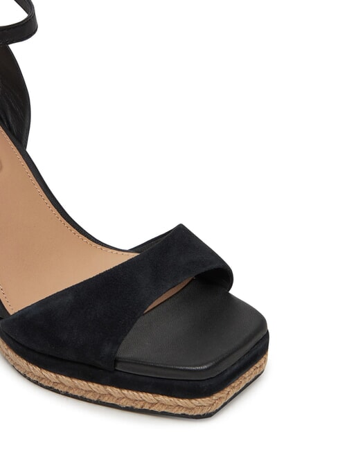 TH MONOGRAM High leather wedge sandals black - Women&rsquo;s shoes