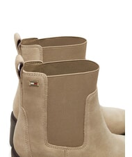 TOMMY HILFIGER FLAG MID HEEL Suede ankle boots beige - Women&rsquo;s shoes - 4