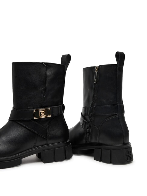 BIKER Leather ankle boots with buckle black - Women&rsquo;s shoes