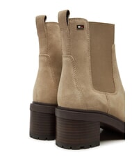 TOMMY HILFIGER FLAG MID HEEL Suede ankle boots beige - Women&rsquo;s shoes - 5