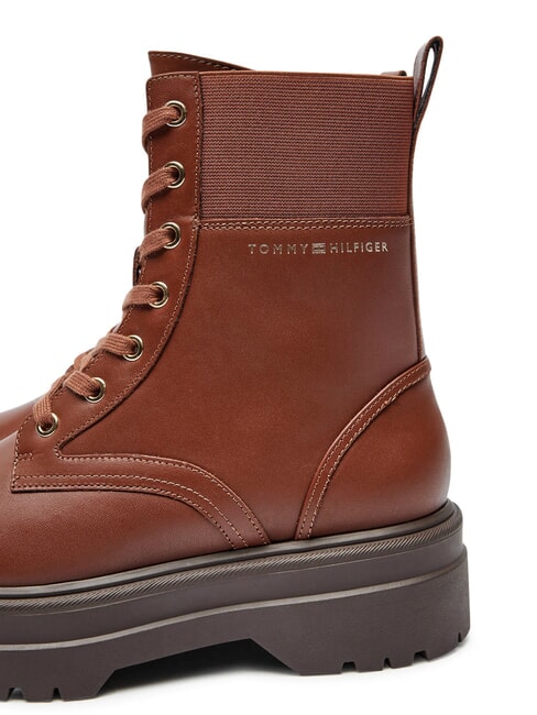 TH ELASTIC RIB LACEUP Lace-up leather boots cognac brown - Women&rsquo;s shoes