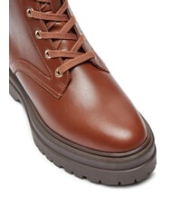 TOMMY HILFIGER TH ELASTIC RIB LACEUP Lace-up leather boots cognac brown - Women&rsquo;s shoes - 4