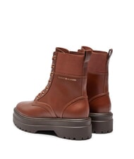 TOMMY HILFIGER TH ELASTIC RIB LACEUP Lace-up leather boots cognac brown - Women&rsquo;s shoes - 5