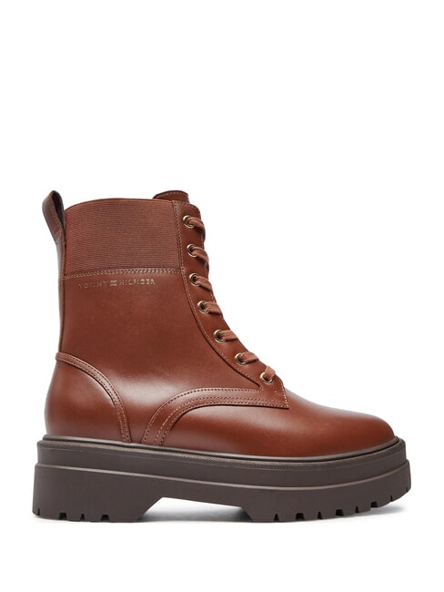 TH ELASTIC RIB LACEUP Lace-up leather boots cognac brown - Women&rsquo;s shoes