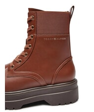 TOMMY HILFIGER TH ELASTIC RIB LACEUP Lace-up leather boots cognac brown - Women&rsquo;s shoes - 3