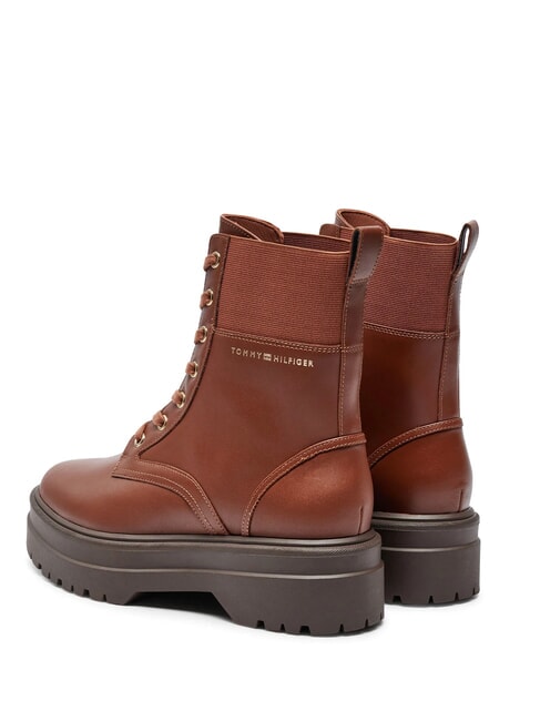 TH ELASTIC RIB LACEUP Lace-up leather boots cognac brown - Women&rsquo;s shoes