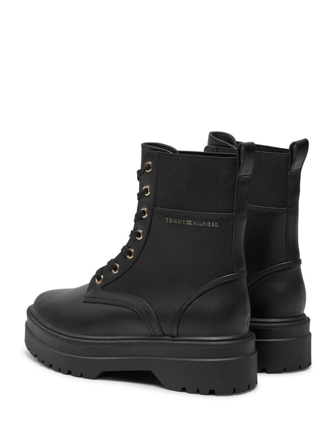 TH ELASTIC RIB LACEUP Lace-up leather boots black - Women&rsquo;s shoes