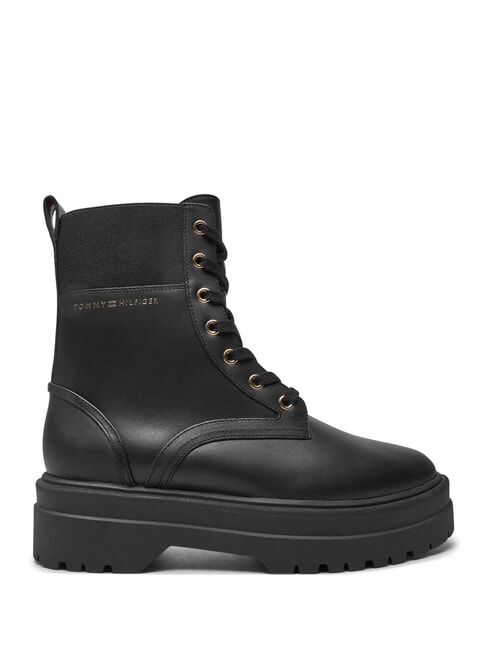 TH ELASTIC RIB LACEUP Lace-up leather boots black - Women&rsquo;s shoes