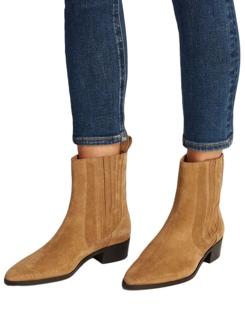 COWBOY CHELSEA Pointed toe suede ankle boots khaki - Women&rsquo;s shoes