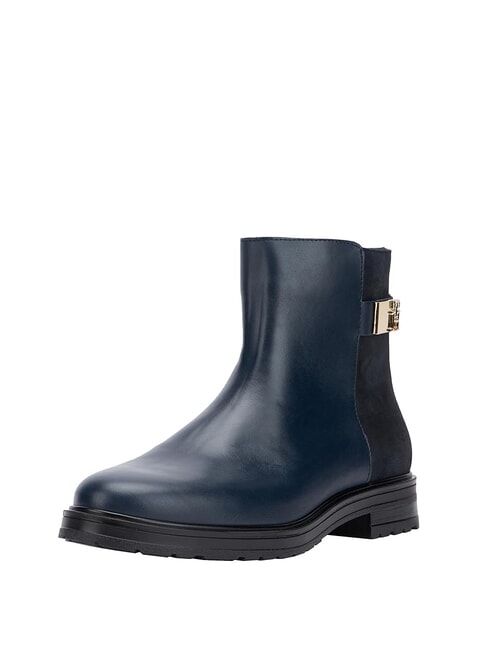 TH Low suede and leather ankle boots blue - Women&rsquo;s shoes