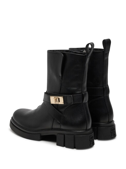 BIKER Leather ankle boots with buckle black - Women&rsquo;s shoes
