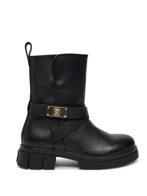 BIKER Leather ankle boots with buckle black - Women&rsquo;s shoes