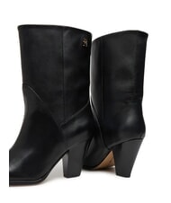 TOMMY HILFIGER MID COWBOY Leather ankle boots with heel black - Women&rsquo;s shoes - 5