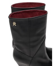 TOMMY HILFIGER MID COWBOY Leather ankle boots with heel black - Women&rsquo;s shoes - 4