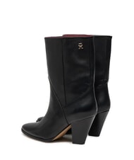 TOMMY HILFIGER MID COWBOY Leather ankle boots with heel black - Women&rsquo;s shoes - 3