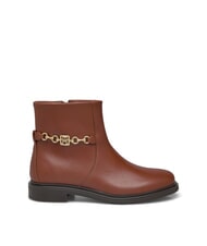 TOMMY HILFIGER TH CHAIN Low leather ankle boots with zip - Women&rsquo;s shoes