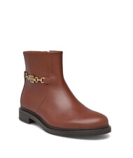 TOMMY HILFIGER TH CHAIN Low leather ankle boots with zip cognac brown - Women&rsquo;s shoes - 3