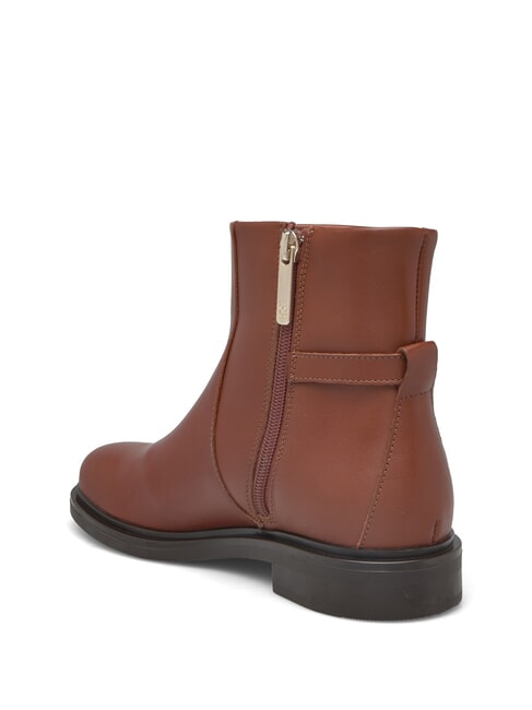 TH CHAIN Low leather ankle boots with zip cognac brown - Women&rsquo;s shoes