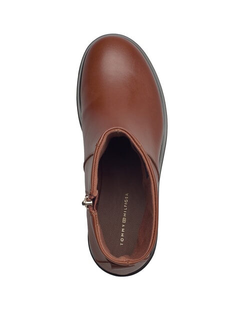 TH CHAIN Low leather ankle boots with zip cognac brown - Women&rsquo;s shoes