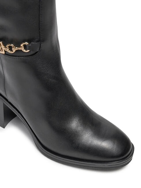 TH CHAIN High leather boots with chain black - Women&rsquo;s shoes