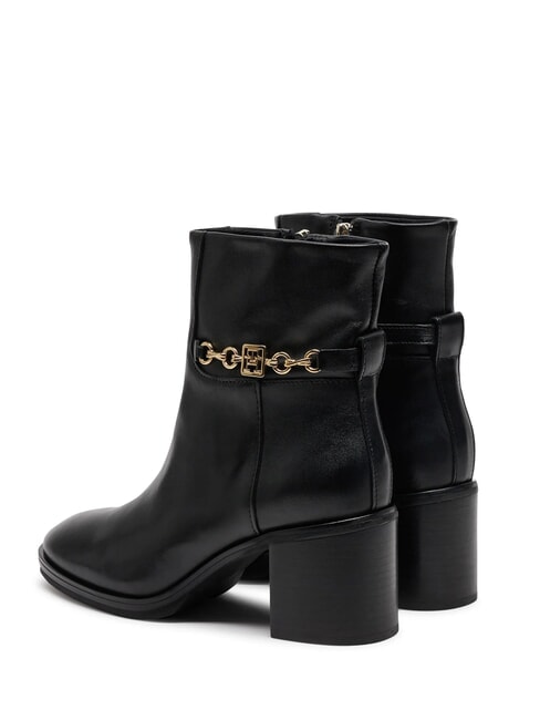 TH CHAIN Leather ankle boots with chain black - Women&rsquo;s shoes