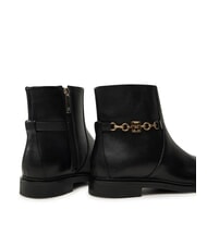 TOMMY HILFIGER TH CHAIN Low leather ankle boots with zip black - Women&rsquo;s shoes - 4
