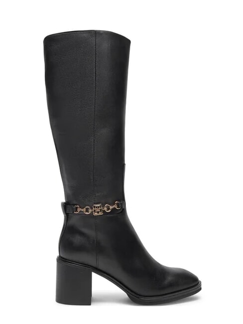 TH CHAIN High leather boots with chain black - Women&rsquo;s shoes