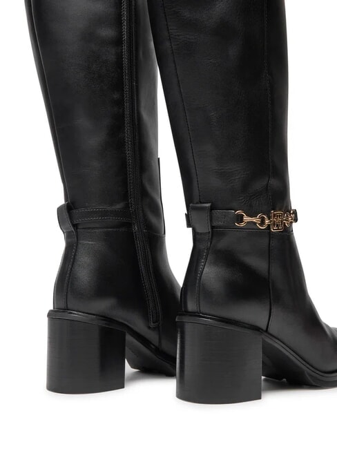 TH CHAIN High leather boots with chain black - Women&rsquo;s shoes