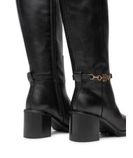TOMMY HILFIGER TH CHAIN High leather boots with chain black - Women&rsquo;s shoes - 5
