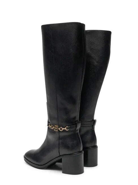 TH CHAIN High leather boots with chain black - Women&rsquo;s shoes