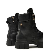 TOMMY HILFIGER LACE -UP BIKE Lace-up leather boots black - Women&rsquo;s shoes - 5