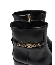 TOMMY HILFIGER TH CHAIN Leather ankle boots with chain black - Women&rsquo;s shoes - 3